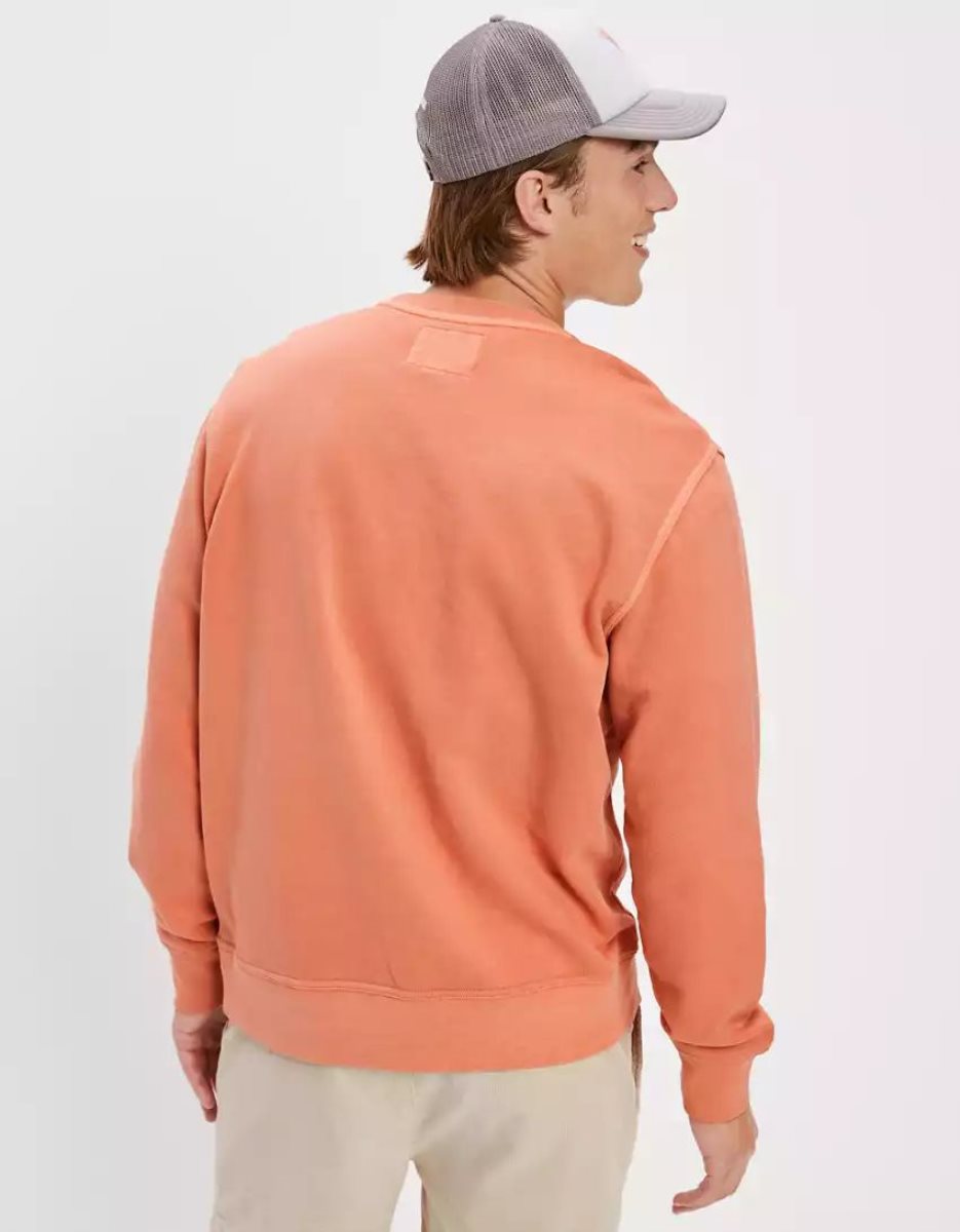 Sweats American Eagle AE Bonfire Fleece Crew Neck Orange Homme | IMA-11222620